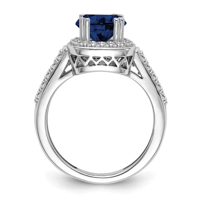 14k White Gold 6mm Sapphire A Real Diamond ring Goldiacom Rings