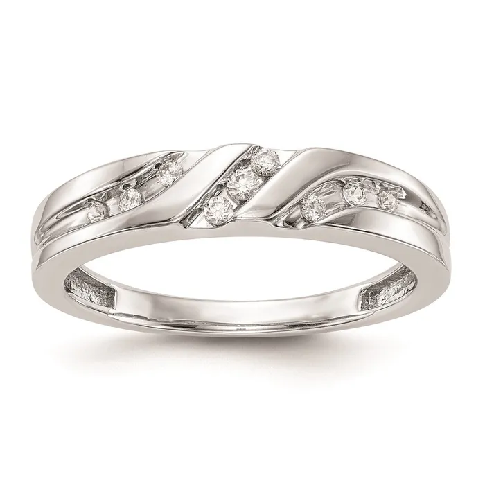 14K White Gold Complete Real Diamond Trio Mens Wedding Band Goldiacom Rings