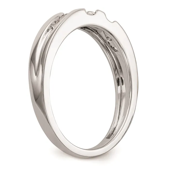14K White Gold Complete Real Diamond Trio Mens Wedding Band Goldiacom Rings