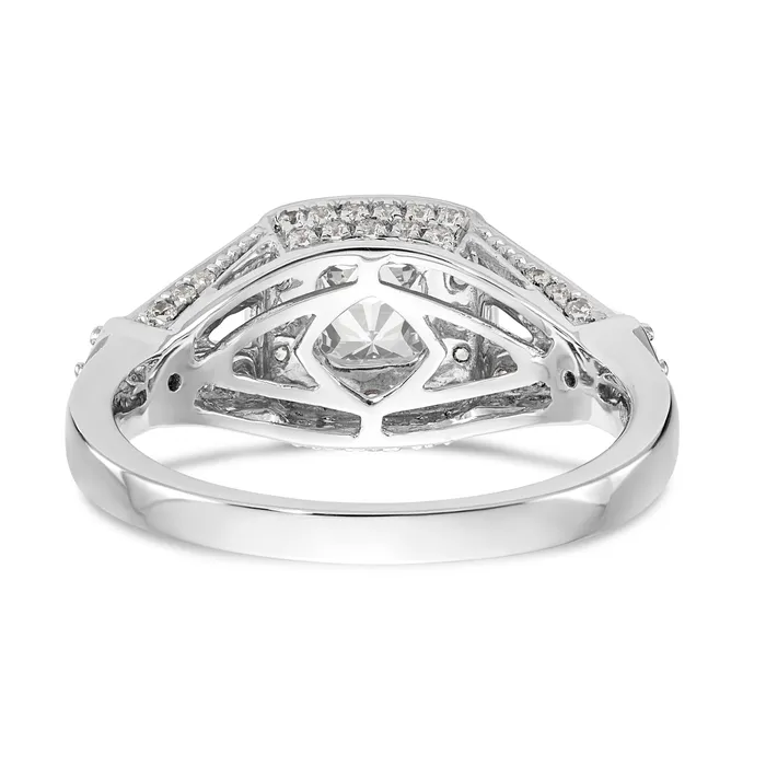 14K White Gold Diamond Princess CZ Halo Engagement Ring Goldiacom Rings