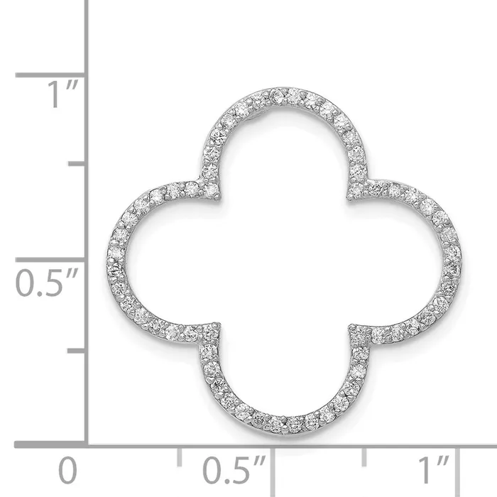 14k White Gold Medium Diamond Quatrefoil Design Pendant Goldiacom Necklaces
