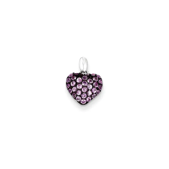 14k White Gold Pink Sapphire Pendant Goldia Necklaces