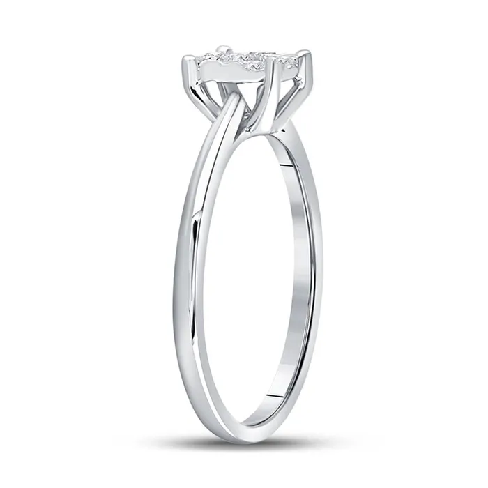 14k White Gold Round Diamond Flower Cluster Ring 14 Cttw gndatlanta Rings