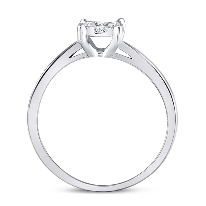 14k White Gold Round Diamond Flower Cluster Ring 14 Cttw gndatlanta Rings