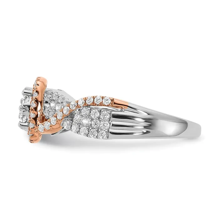 14k White u0026 Rose Gold Real Diamond Fashion Band Goldia Rings