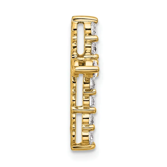 14k Yellow Gold 12 Ct Lab Grown Diamond VSSI G Cross Chain Slide Pendant Goldia Necklaces