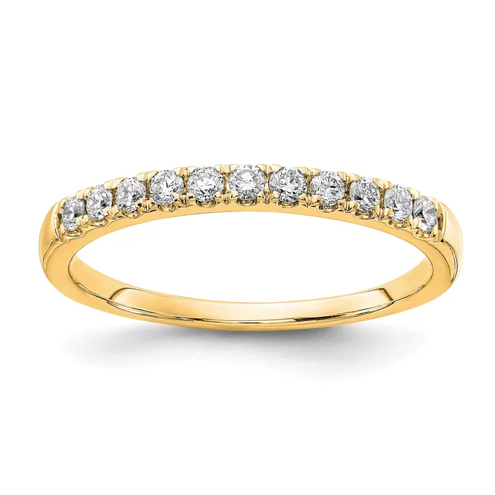 14k Yellow Gold 14 Ct Lab Grown Diamond VSSI G Wedding Band Ring Goldia Rings