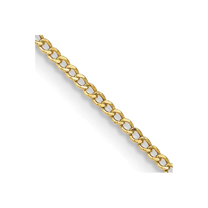 14K Yellow Gold 20 inch 185mm SemiSolid Curb with Lobster Clasp Chain Necklace MDS Necklaces