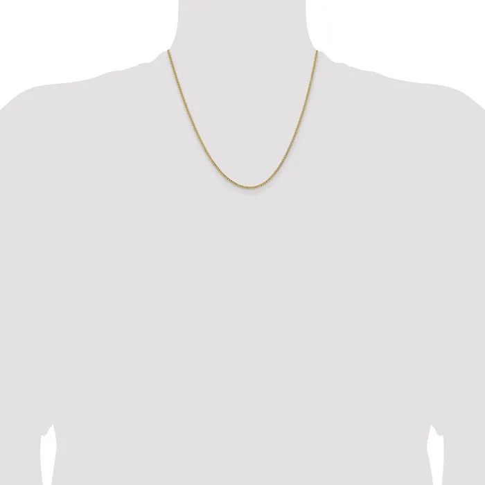 14K Yellow Gold 20 inch 185mm SemiSolid Curb with Lobster Clasp Chain Necklace MDS Necklaces