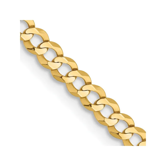 14K Yellow Gold 26 inch 31mm Lightweight Flat Cuban with Lobster Clasp Chain Necklace MDS Necklaces
