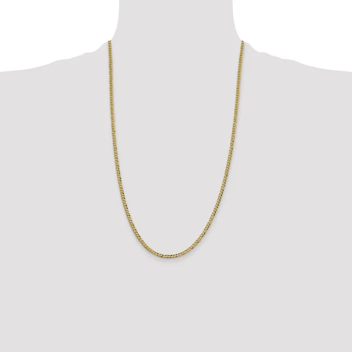 14K Yellow Gold 26 inch 31mm Lightweight Flat Cuban with Lobster Clasp Chain Necklace MDS Necklaces