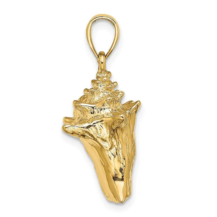 14k Yellow Gold 3D Conch Shell Charm Goldia Charm Necklaces