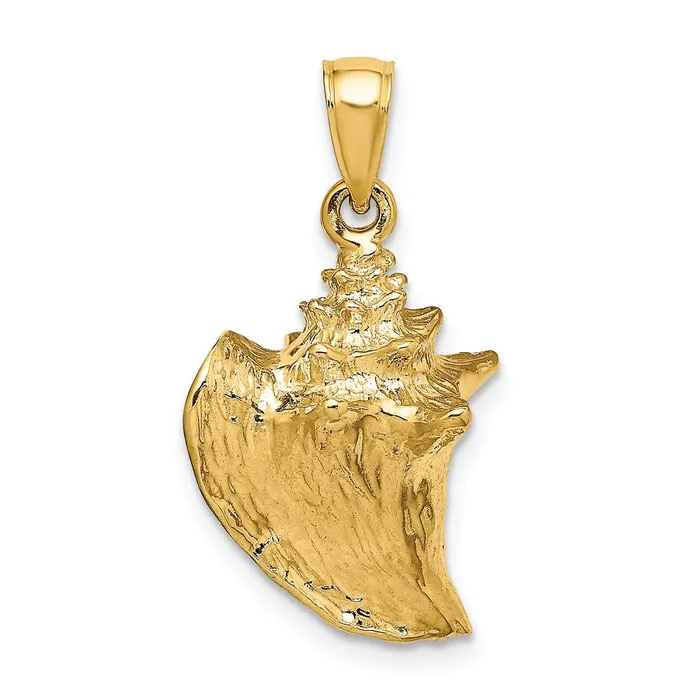 14k Yellow Gold 3D Conch Shell Charm Goldia Charm Necklaces