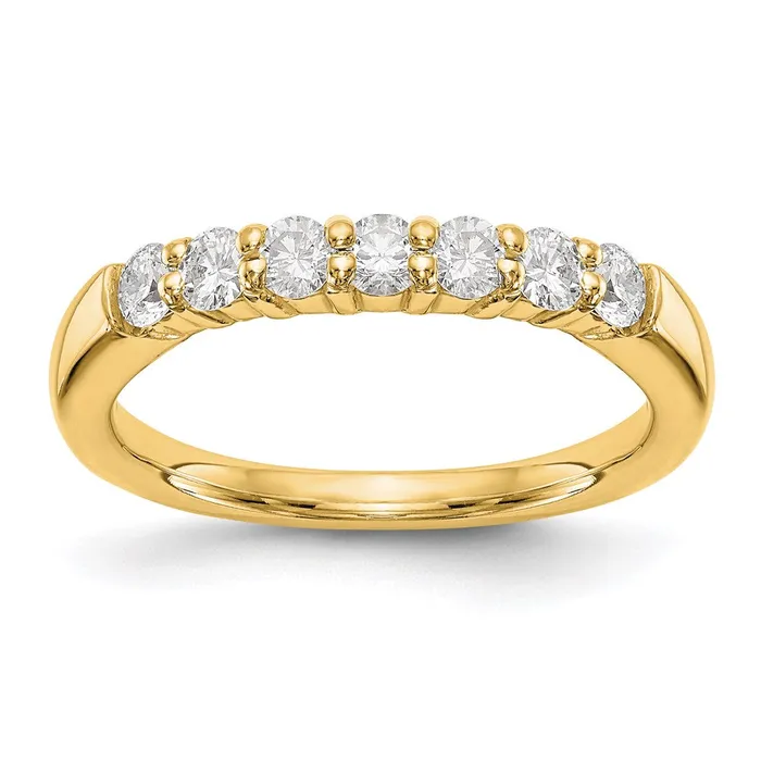 14K Yellow Gold 7Stone Real Diamond Band Goldia Rings