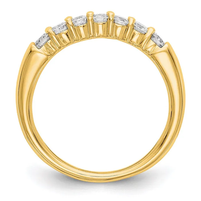 14K Yellow Gold 7Stone Real Diamond Band Goldia Rings