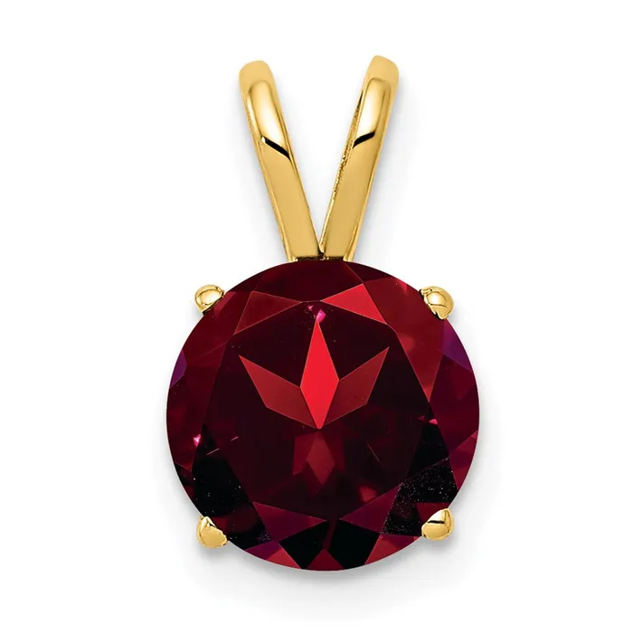 14K Yellow Gold 8mm Garnet Checker pendant Goldia PreStyled Sets