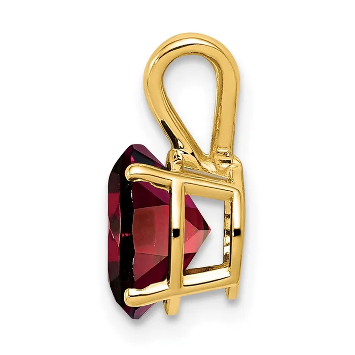 14K Yellow Gold 8mm Garnet Checker pendant Goldia PreStyled Sets