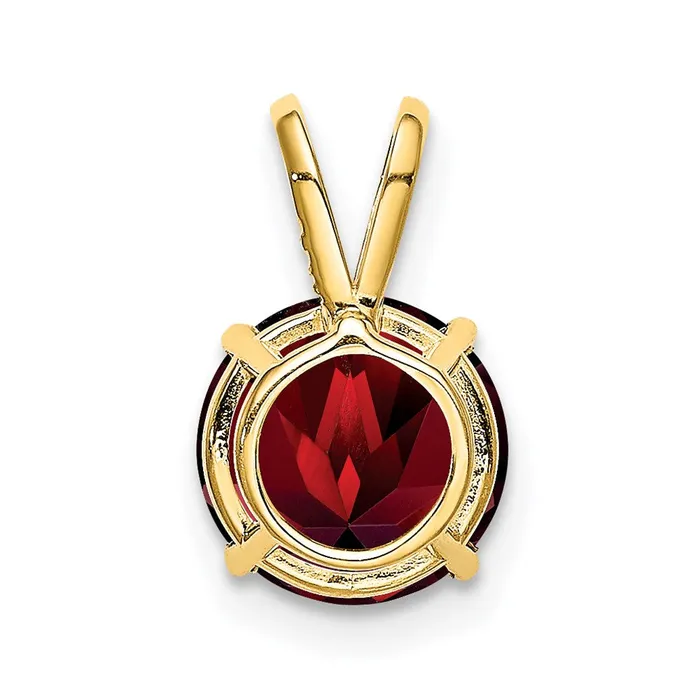 14K Yellow Gold 8mm Garnet Checker pendant Goldia PreStyled Sets