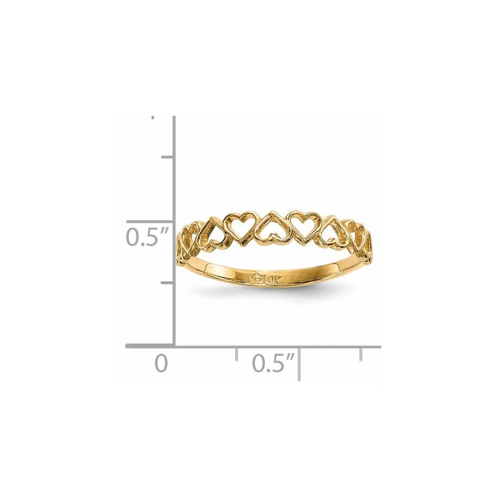 14K Yellow Gold 9Hearts Ring Goldia Rings