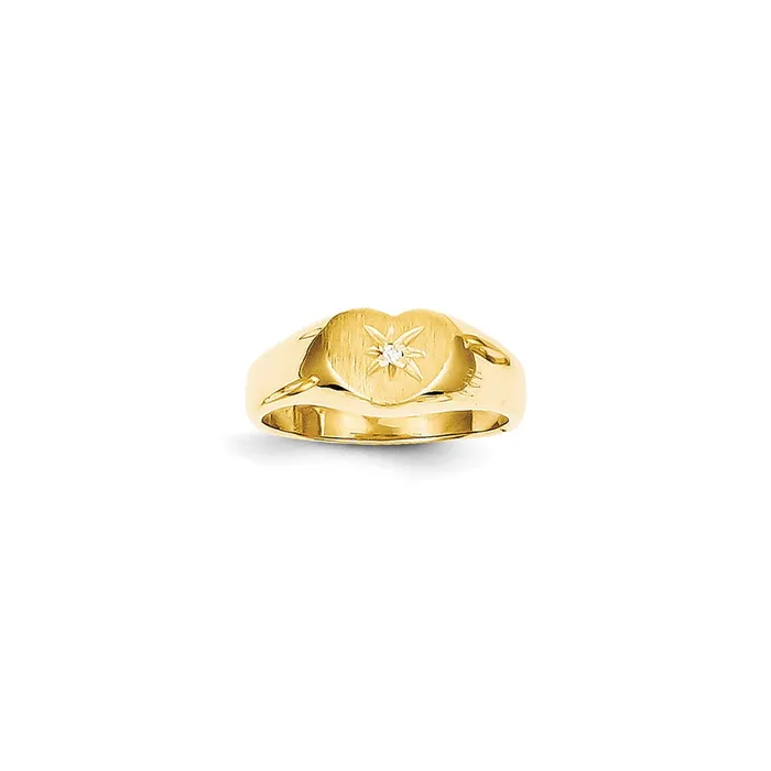 14K Yellow Gold A Real Diamond signet ring Goldia Rings