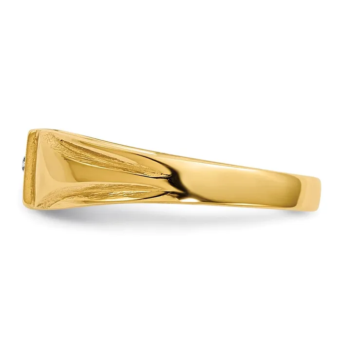 14K Yellow Gold A Real Diamond signet ring Goldia Rings