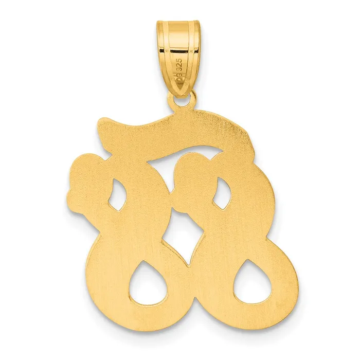 14k Yellow Gold Brushed Border Script Number 88 Pendant Goldia PreStyled Sets