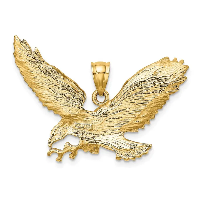 14k Yellow Gold Eagle wBeak Touching Claws Charm Goldia Charm Necklaces