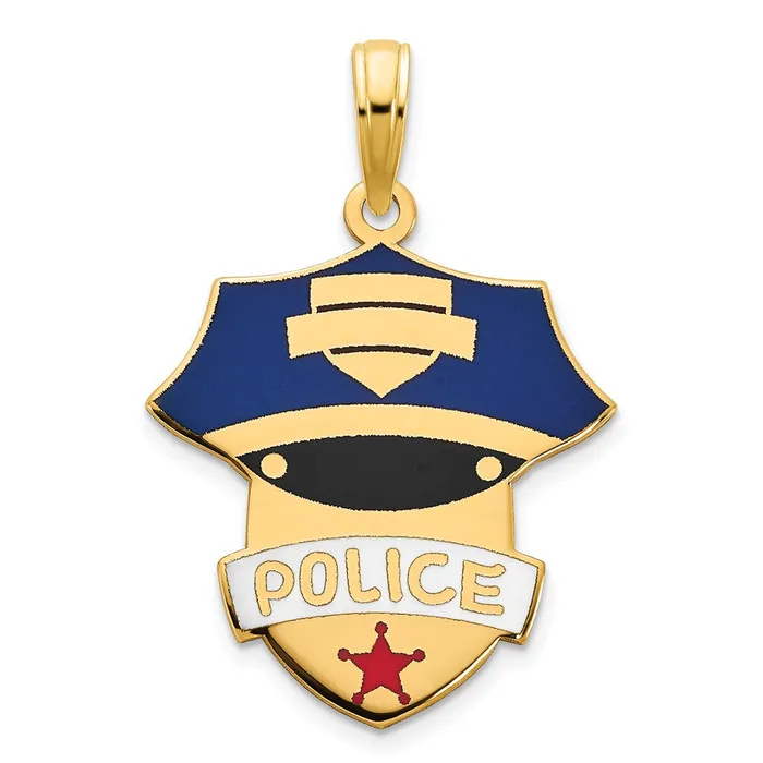 14k Yellow Gold Epoxy Police Pendant Goldia PreStyled Sets