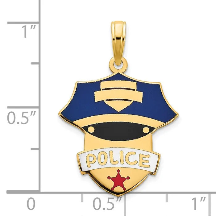 14k Yellow Gold Epoxy Police Pendant Goldia PreStyled Sets