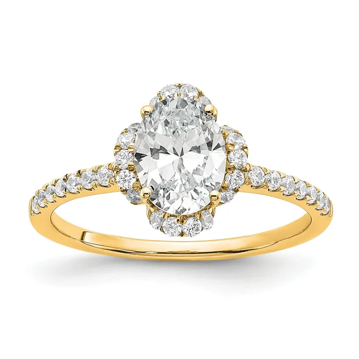 14k Yellow Gold Lab Grown Diamond VSSI FGH Oval Engagement Ring Goldia Rings