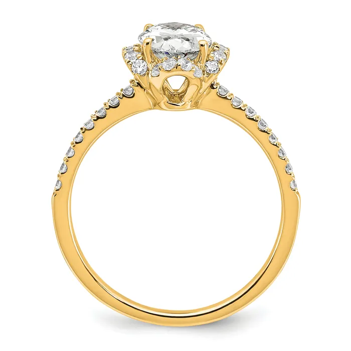 14k Yellow Gold Lab Grown Diamond VSSI FGH Oval Engagement Ring Goldia Rings