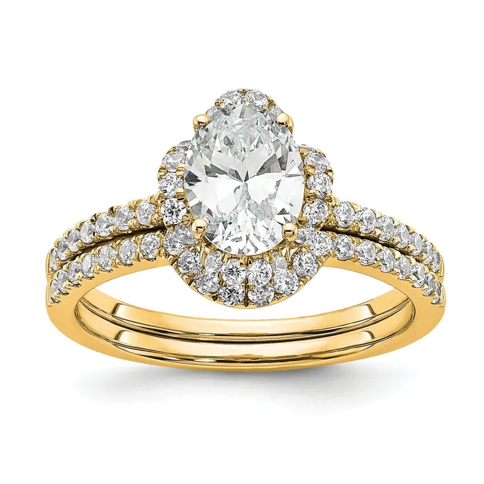 14k Yellow Gold Lab Grown Diamond VSSI FGH Oval Engagement Ring Goldia Rings