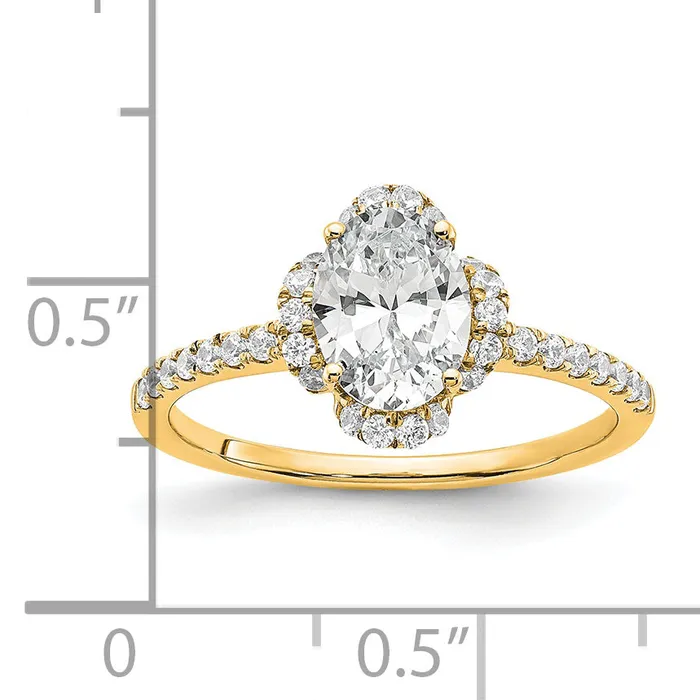 14k Yellow Gold Lab Grown Diamond VSSI FGH Oval Engagement Ring Goldia Rings