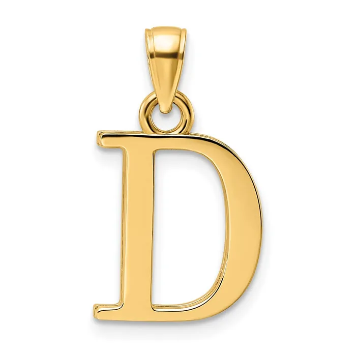 14k Yellow Gold Letter D Initial Pendant Goldia Necklaces
