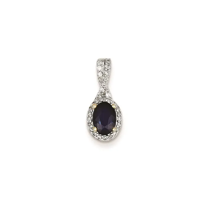 14K Yellow Gold Real Diamond u0026 Sapphire Pendant Goldia PreStyled Sets