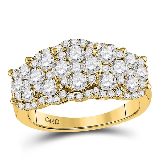 14k Yellow Gold Round Diamond VintageInspired Fashion Ring 2 Cttw gndatlanta Rings