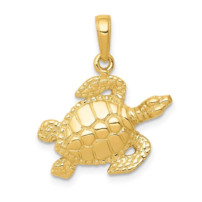 14k Yellow Gold Sea Turtle Pendant Goldia PreStyled Sets