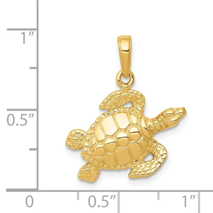 14k Yellow Gold Sea Turtle Pendant Goldia PreStyled Sets
