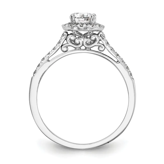 200ct CZ Solid Real 14k White Gold Oval Halo Engagement Ring Goldia Rings