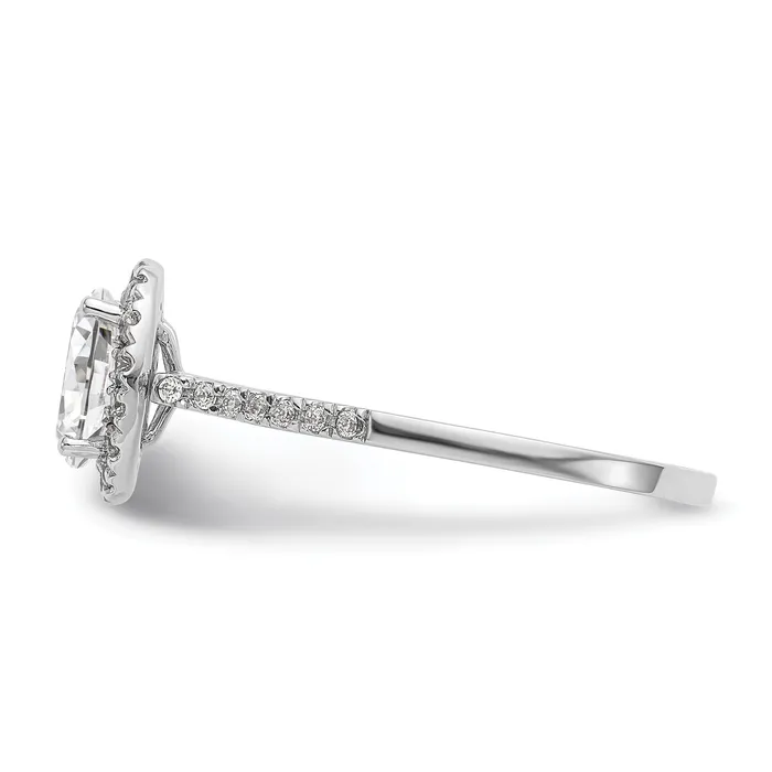 200ct CZ Solid Real 14k White Gold Oval Halo Engagement Ring Goldia Rings
