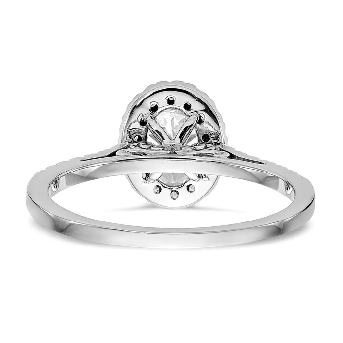 200ct CZ Solid Real 14k White Gold Oval Halo Engagement Ring Goldia Rings