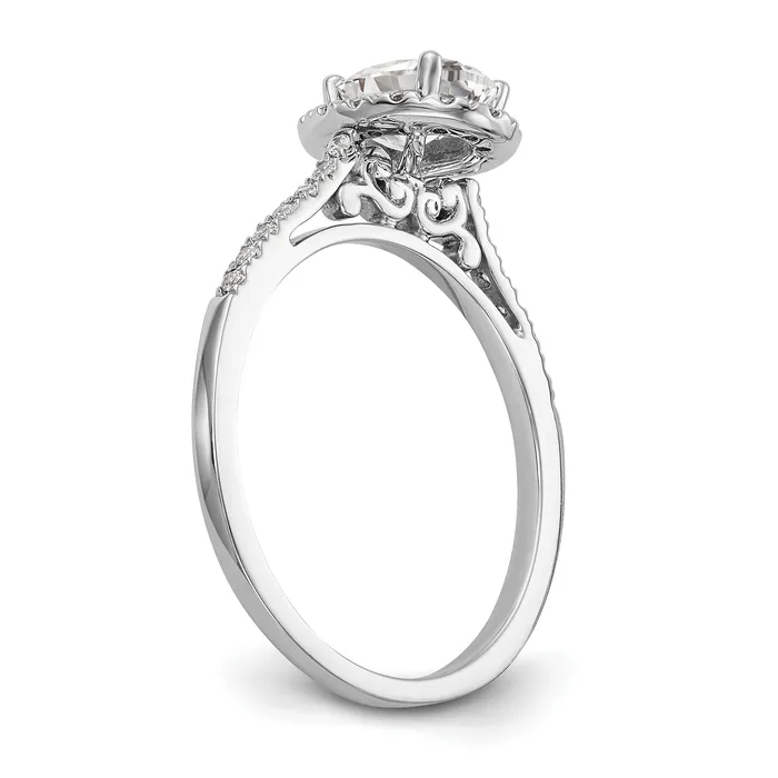 200ct CZ Solid Real 14k White Gold Oval Halo Engagement Ring Goldia Rings