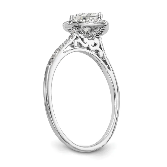 6mm Heart Shape CZ Halo Style Engagement Ring in 14K White Gold Goldiacom Rings