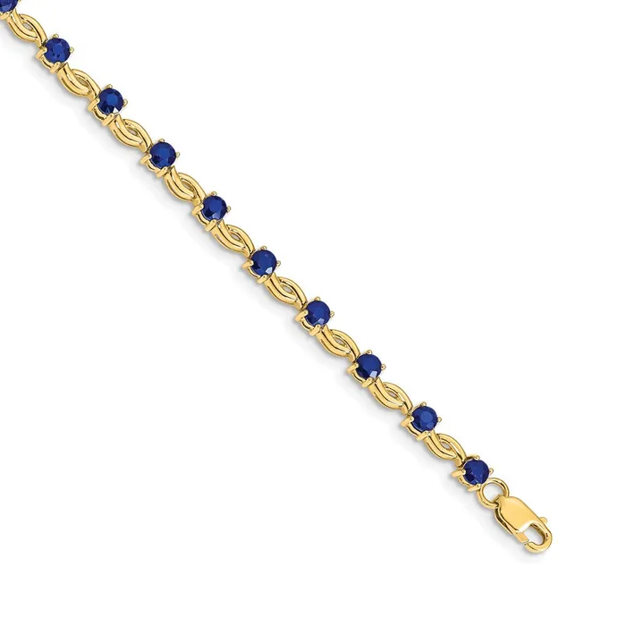 Bracelets 14k Yellow Gold Sapphire Bracelet goldiaca