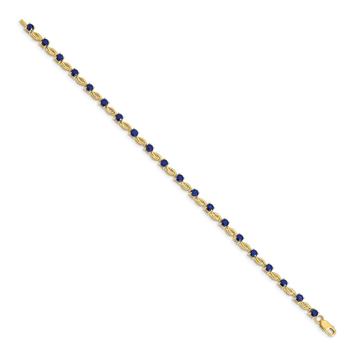 Bracelets 14k Yellow Gold Sapphire Bracelet goldiaca