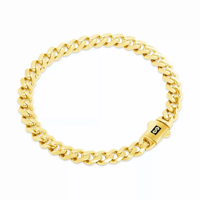 Bracelets Goldiacom 14K Yellow Gold Miami Cuban 75mm Royal Monaco Chain Bracelet 7 75 8 85 9