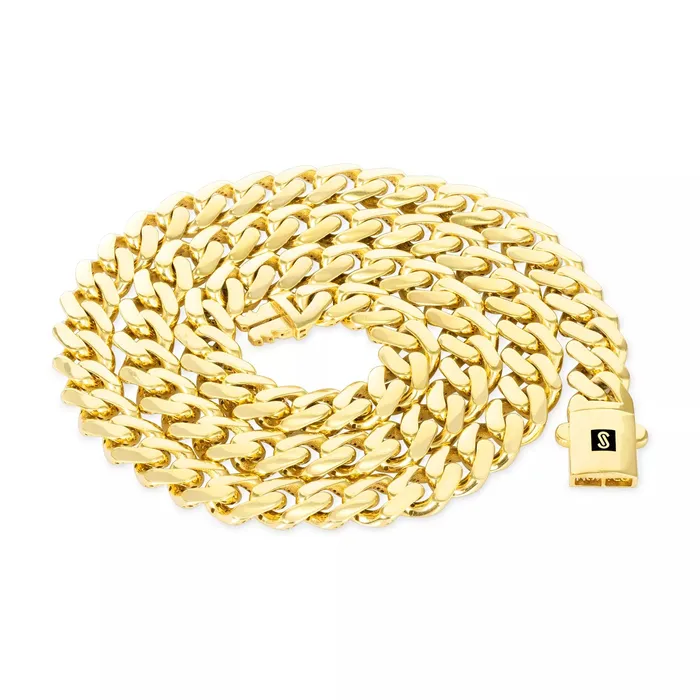 Bracelets Goldiacom 14K Yellow Gold Miami Cuban 75mm Royal Monaco Chain Bracelet 7 75 8 85 9
