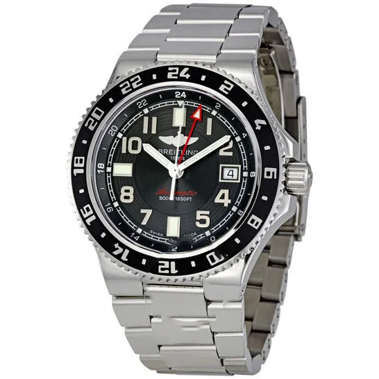 Bracelets JMS always Original Breitling SuperOcean GMT Black Dial Automatic Stainless Steel Mens Watch A3238011BA38SS