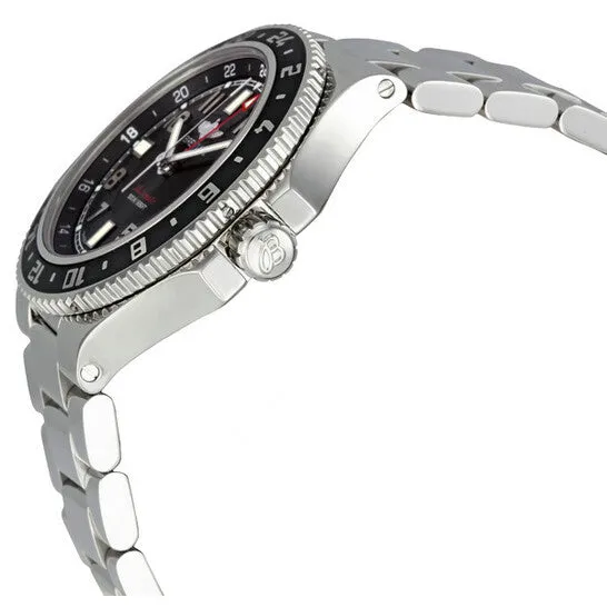 Bracelets JMS always Original Breitling SuperOcean GMT Black Dial Automatic Stainless Steel Mens Watch A3238011BA38SS