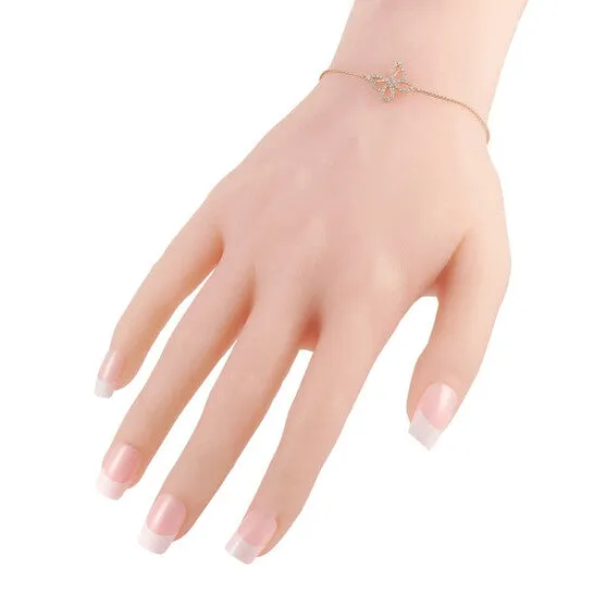 Bracelets JMS always Original LB Exclusive 14K Rose Gold 030 ct Diamond Butterfly Bracelet